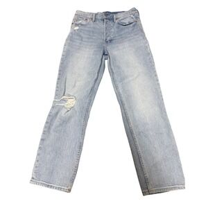 Gap Cheeky Straight High Rise Jeans ButtonFly 28/6R Light Wash Casual Distressed